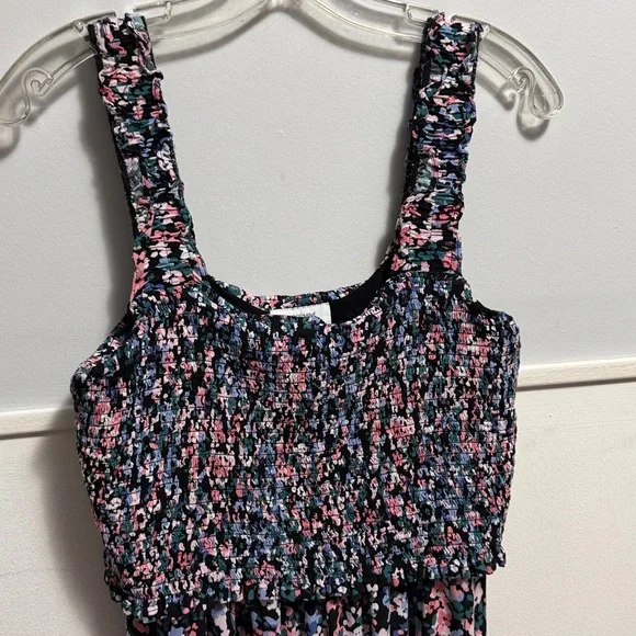 Seraphine Smocked Floral Jumpsuit Multicolor Floral Accents size 10 - Picture 2 of 10